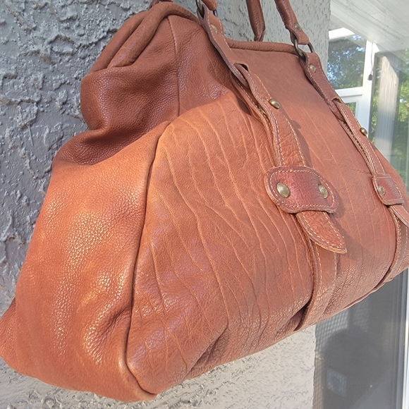 Corsia Italian Leather Satchel Bag Brown Distressed Vintage Style - Picture 10 of 12